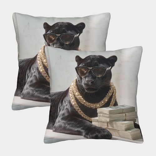 MJFCoin Panther Quadratische Leopard Kissenbezüge, 2er Pack, Optimal Für Bedroom Comfort Und Outdoor Leisure, Leicht Zu Reinigen 45x45cm MJFCoin Panther Quadratische Leopard Kissenbezüge, 2er Pack, Optimal Für Bedroom Comfort Und Outdoor Leisure, Leicht Zu Reinigen 45x45cm von MJFCoin