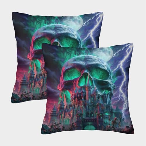 MJFCoin Schädel Kissenbezüge Für Sofa Und Bett, hell Kissenbezug Im 2er-Set Geeignet Für Kids Room Fun Und Travel Essential, Maschinenwaschbar 45x45cm MJFCoin Schädel Kissenbezüge Für Sofa Und Bett, hell Kissenbezug Im 2er-Set Geeignet Für Kids Room Fun Und Travel Essential, Maschinenwaschbar 45x45cm von MJFCoin