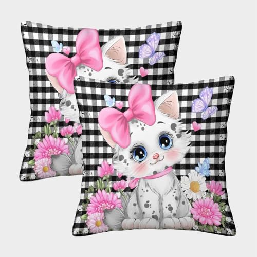 MJFCoin Tabby Kissenbezüge Für Sofa Und Bett, Niedliche Katze Kissenbezug Im 2er-Set Geeignet Für Kids Room Fun Und Travel Essential, Maschinenwaschbar 45x45cm MJFCoin Tabby Kissenbezüge Für Sofa Und Bett, Niedliche Katze Kissenbezug Im 2er-Set Geeignet Für Kids Room Fun Und Travel Essential, Maschinenwaschbar 45x45cm von MJFCoin