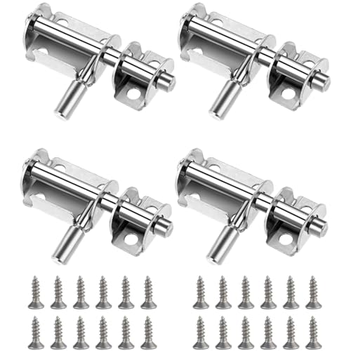 4 Stück 304 Edelstahl Türriegel, Verriegelung, Kleiner Riegelschloss Schiebeschloss, 160mm Tür Riegel für Gartentor, Badezimmer, Schuppen, Toilette, Schlafzimmer (mit Schrauben) von MJFENDAI