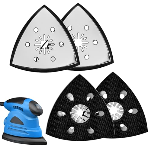 4 Stück Schleifplatte Dreieck, 93 mm Fein Schleifplatte, Multitool Schleifteller Dreieckschleifer Zubehör für Präzisionsarbeit an Holz, Metall, Hartplastik, Putz, Schleifen, Entrosten 4 Stück Schleifplatte Dreieck, 93 mm Fein Schleifplatte, Multitool Schleifteller Dreieckschleifer Zubehör für Präzisionsarbeit an Holz, Metall, Hartplastik, Putz, Schleifen, Entrosten von MJFENDAI