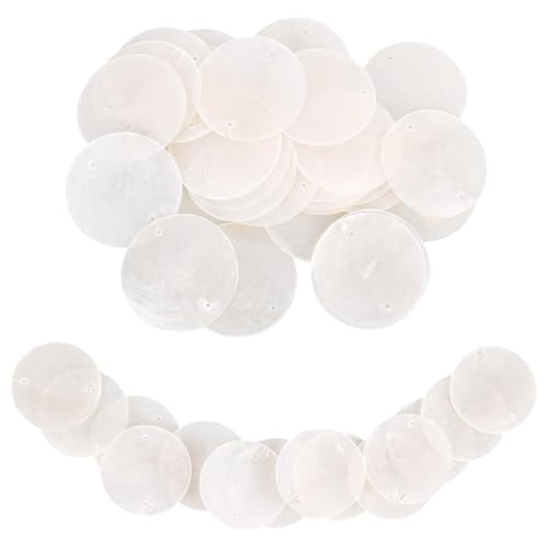 60 Stücke Muschel Perlmutt Scheiben mit Loch, 50mm Handgefertigte Windglockenscheiben Muscheln Weißes, zum Schmuck selber Machen Für Mit Charms Charme Dekoration Loch Windmuschel Roman 60 Stücke Muschel Perlmutt Scheiben mit Loch, 50mm Handgefertigte Windglockenscheiben Muscheln Weißes, zum Schmuck selber Machen Für Mit Charms Charme Dekoration Loch Windmuschel Roman von MJFENDAI