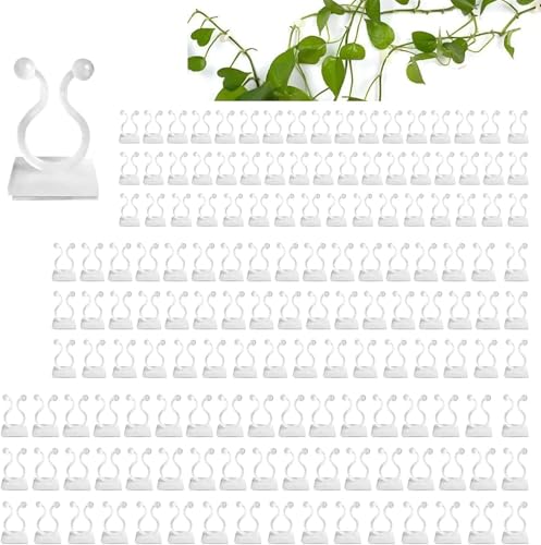 MJFENDAI 150 Stück Pflanzenclips Wand, Unsichtbare Kletterpflanzen Clips, Wand Pflanzen Wandhalterung für Pflanzen Sicherung Unterstützt, Selbstklebende Befestigungsklammern (Weiß) von MJFENDAI