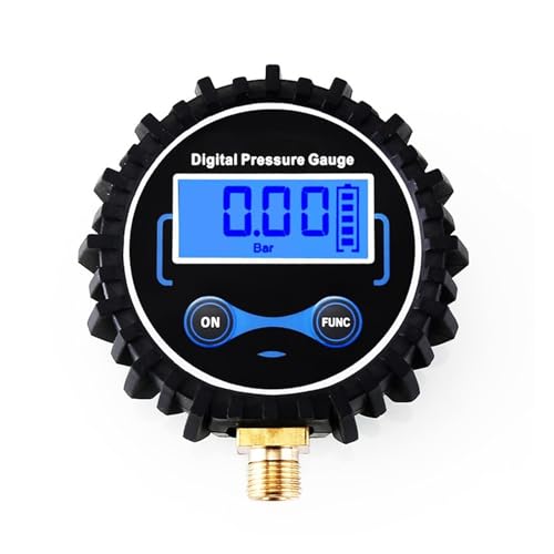 0-200PSI Luftdruckmessrät Zifferblatt Meter Tester Kupfer Gummi, Digitales Reifendruckmessrät Werkzeug for Auto LKW Fahrrad Auto Auto Reifen(With LED Light) von MJFVN