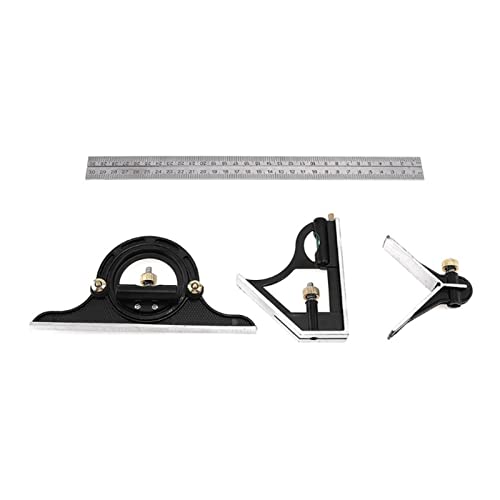 3-in-1-Kombinations-Winkellineal-Set Engineer 300/600 mm verstellbares Multi-Kombinations-Winkelmesser-Messwerkzeug-Set(Type B 300MM) von MJFVN