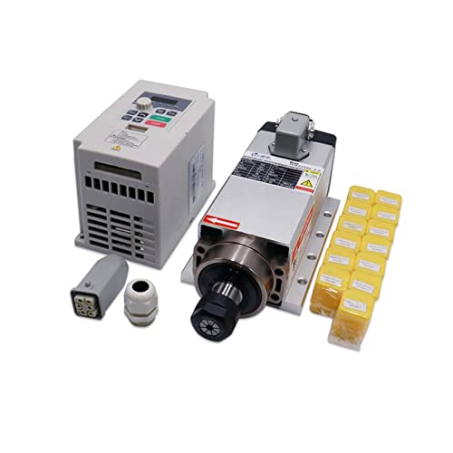 CNC-Werkzeugmaschinenspindel 2200 W 2, kW 24000 U/min ER20 Luftkühlung Spindelmotor RP Weiß VFD 13 Stück Spannzangen (1-13 mm)(Option 1,380) von MJFVN