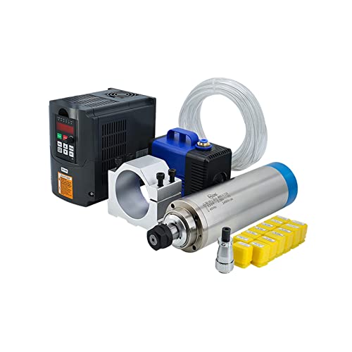 CNC-Werkzeugmaschinenspindel 2200 W 2, kW 24000 U/min ER20-Wasserkühlungsspindel VFD 80-W-Wasserpumpe 80-mm-Halterung ER20-Spannzangen(HY VFD blue,110) von MJFVN