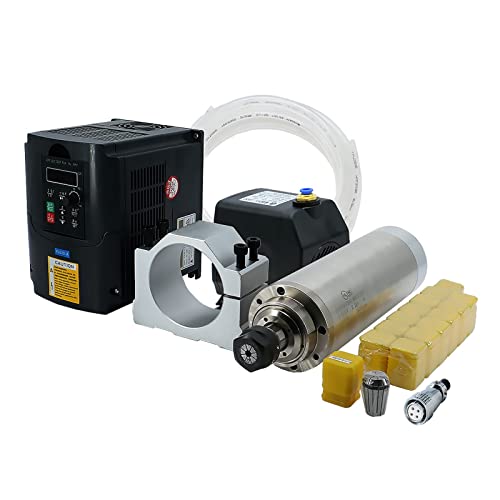 CNC-Werkzeugmaschinenspindel 2200 W 2, kW 24000 U/min ER20-Wasserkühlungsspindel VFD 80-W-Wasserpumpe 80-mm-Halterung ER20-Spannzangen(YL VFD sliver,110) von MJFVN