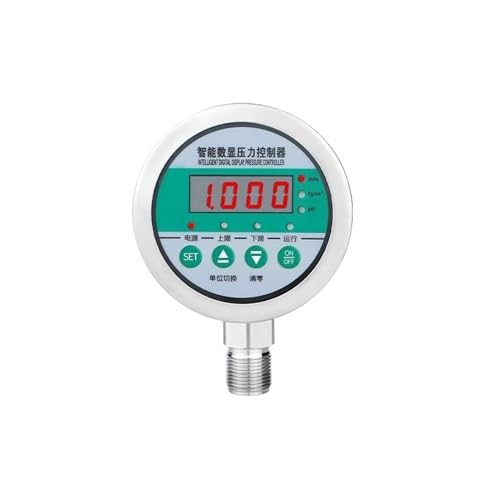 Digitales Manometer 80 mm 24 V Edelstahlsteuerung, Online- und Offline-Druckschalter for Ölkompressor(ZG1-2 Bottom,0-40MPa) von MJFVN