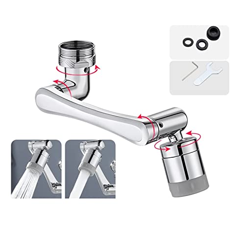 Edelstahl Universal 1080 ° Schwenkbarer Roboterarm Schwenkverlängerung Wasserhahn Belüfter Küchenspüle Wasserhahn Extender 2Wasserdurchflussmodus(Dual-mode Effluent 1) von MJFVN