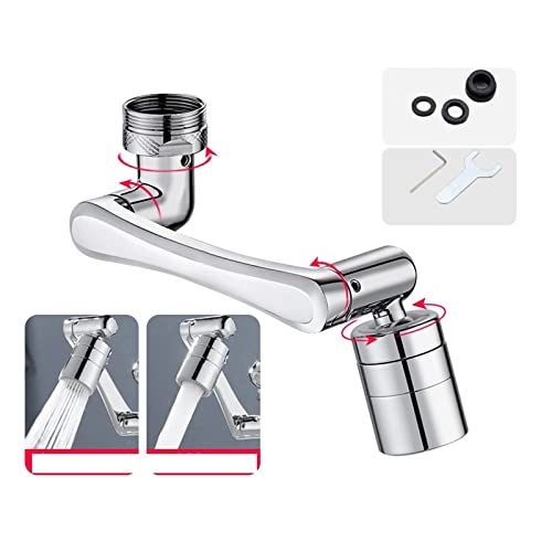 Edelstahl Universal 1080 ° Schwenkbarer Roboterarm Schwenkverlängerung Wasserhahn Belüfter Küchenspüle Wasserhahn Extender 2Wasserdurchflussmodus(Dual-mode Effluent 2) von MJFVN