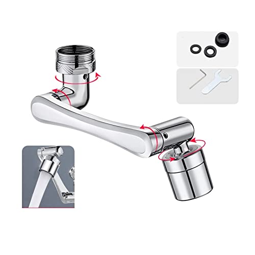 Edelstahl Universal 1080 ° Schwenkbarer Roboterarm Schwenkverlängerung Wasserhahn Belüfter Küchenspüle Wasserhahn Extender 2Wasserdurchflussmodus(Single Mode Effluent) von MJFVN