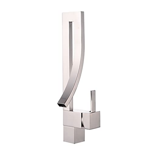 Eleganter Messing-Badezimmer-Quadrat-Waschtisch-Wasserhahn Luxus-Waschbecken-Mischbatterie Deck montierter heißer und kalter Waschbecken-Mischbatterie-Hahn(1 UK) von MJFVN