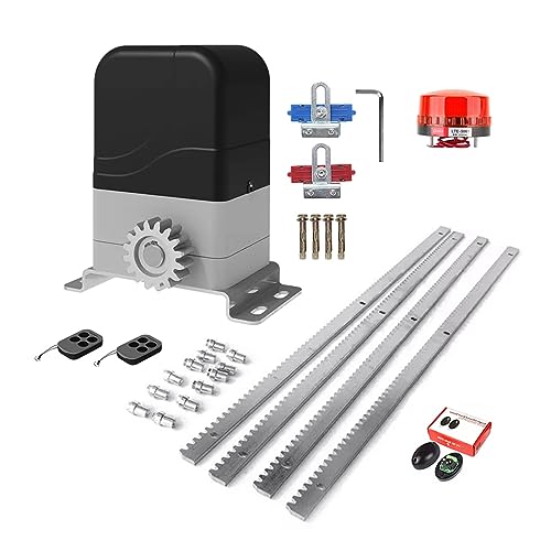 Elektrischer Schiebetüröffner-Satz, Wechselstrommotor, automatischer Türantriebssatz mit 4 m langem Stahlrahmen, Infrarot-Sensor-Satz(With light sensor) von MJFVN