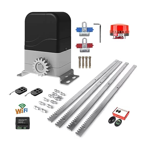 Elektrischer Schiebetüröffner-Satz, Wechselstrommotor, automatischer Türantriebssatz mit 4 m langem Stahlrahmen, Infrarot-Sensor-Satz(With wifi control) von MJFVN