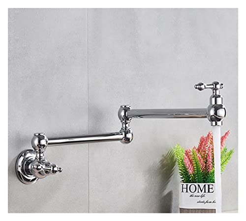Faltbarer Küchenarmatur Single Cold Single Hole Waschbeckenhahn Drehen Klappauslauf Messing Pot Filler Tap Wandmontage(C A) von MJFVN