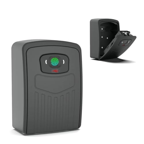 Fingerabdruck- oder Passwort-Safe-Schlüsselbox Bluetooth-Speicher-Lock-Box Smart Life App Wandhalterung Sicherheit Anti-Diebstahl-Lockbox Mini-Safe(Fingerprint version) von MJFVN