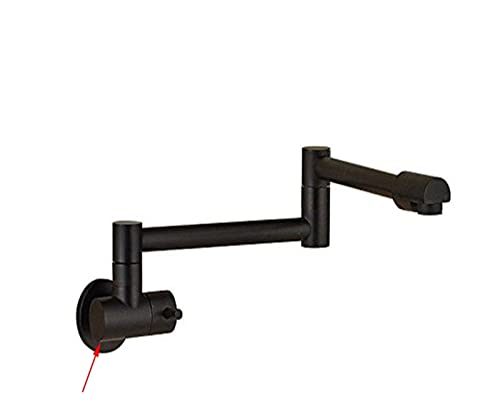 Gebürstetes Gold Küchenarmatur Wandmontage Badezimmer Waschbecken Wasserhahn Kaltwasser Waschhahn Drehen Klappauslauf Messing Waschtisch Kran(Black Bronze A) von MJFVN
