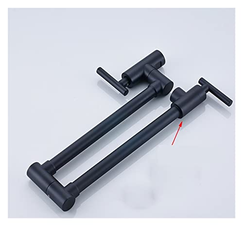 Küchenarmatur mit zwei Griffen zur Wandmontage, schwenkbarer Wasserauslauf, 360-Grad-Drehung, klappbare Para-Küchenspüle, einzelne Kaltmischbatterie(Black Bronze B) von MJFVN