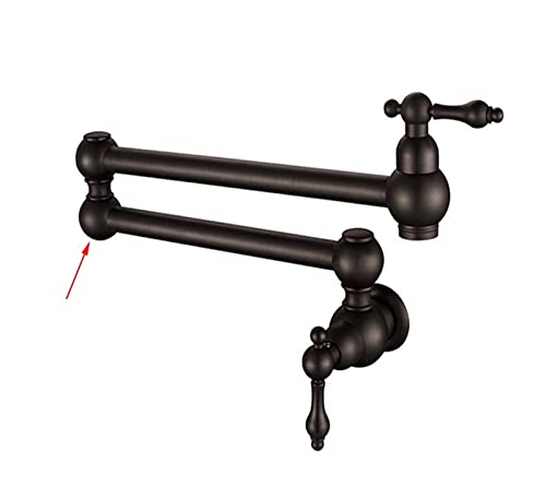 Küchenarmatur mit zwei Griffen zur Wandmontage, schwenkbarer Wasserauslauf, 360-Grad-Drehung, klappbare Para-Küchenspüle, einzelne Kaltmischbatterie(Black Bronze C) von MJFVN