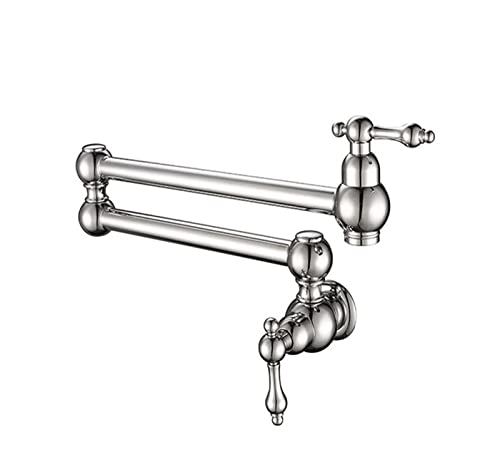 Küchenarmatur mit zwei Griffen zur Wandmontage, schwenkbarer Wasserauslauf, 360-Grad-Drehung, klappbare Para-Küchenspüle, einzelne Kaltmischbatterie(Chrome C) von MJFVN