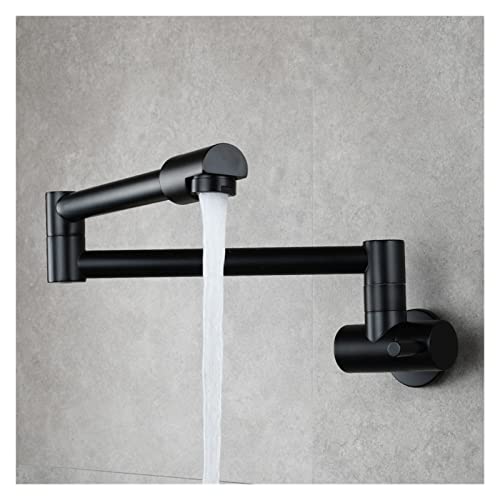 Messing-Küchenarmatur Wasserhahn Wandhalterung Single Cold Single Hole Mixer Drehen Falten Wasserhahn Chrom(1 UK) von MJFVN