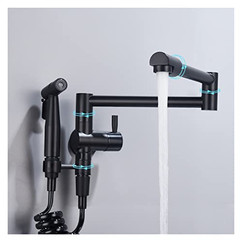 Messing Küchenspüle Topffüller Wasserhahn Wandmontage Küchenarmatur mit Seitensprüher for kaltes Wasser Einhand(One flow mode) von MJFVN