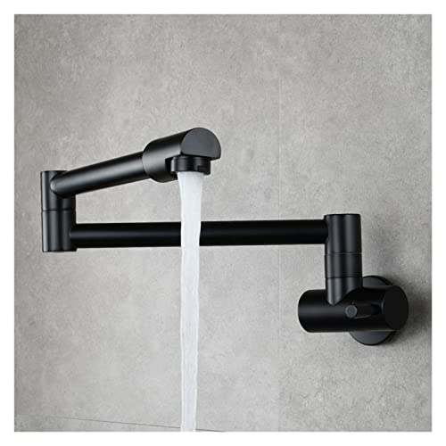 Messing Topffüller Wasserhahn 360 drehbarer klappbarer verlängerter klappbarer Wasserhahn Wandmontage Küchenarmatur Einzigartiger Kaltwasserhahn(Noir) von MJFVN