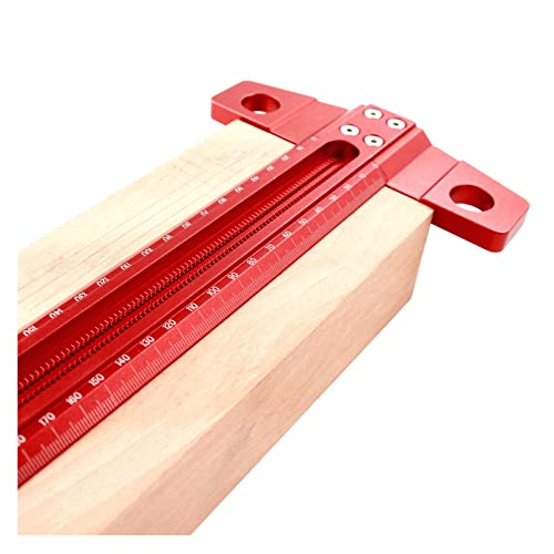 Präzisions-Markierungs-T-Lineal Aluminiumlegierung Holzbearbeitungs-Markierlehre Deluxe-Markierungslineal mit durchgestrichenen Löchern Messwerkzeuge(300mm) von MJFVN