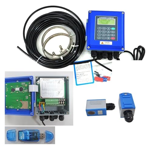 TUF-2000B Wandmontierter Wasserdurchflussmesser-Wandler Optionaler SD-Speicherklemmensensor Digitaler Ultraschall-Durchflussmesser for Flüssigkeiten(Host plus SD TS-2) von MJFVN