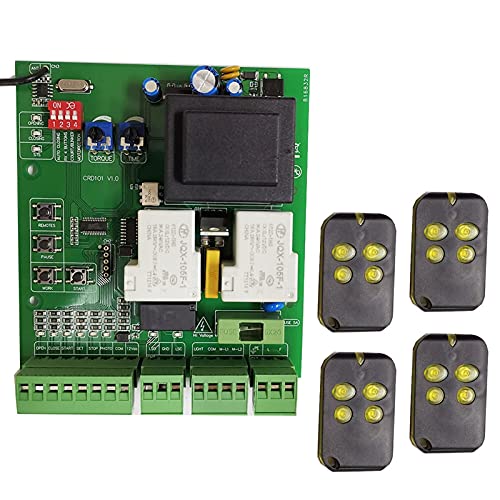 Universelle Version von Gleitgatter Motoröffner Motherboard Ersetzter Leiterplatte kann mit 433.92MHz Rolling Code removiert werden – Mehr Sicherheit(1 board 4 remtoe) von MJFVN