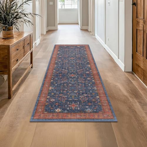 MJGFD Boho Fußmatte Innen Blau 80x160cm Teppich Blumen Boho Rutschfester Kurzflor Waschbare Teppiche Kleiner Ultraweicher Vintage Teppich für Wohnzimmer, Schlafzimmer, Kinderzimmer MJGFD Boho Fußmatte Innen Blau 80x160cm Teppich Blumen Boho Rutschfester Kurzflor Waschbare Teppiche Kleiner Ultraweicher Vintage Teppich für Wohnzimmer, Schlafzimmer, Kinderzimmer von MJGFD