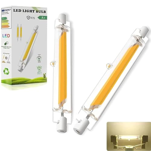 MJGFD R7S LED 78mm Dimmbar, LED R7S 78mm 10W Ersatz für 100W Halogen Leuchtmittel, Led lampen Warmweiß 3000K 1000LM, Kein Flackern, 360°Abstrahlwinkel, 2er Pack MJGFD R7S LED 78mm Dimmbar, LED R7S 78mm 10W Ersatz für 100W Halogen Leuchtmittel, Led lampen Warmweiß 3000K 1000LM, Kein Flackern, 360°Abstrahlwinkel, 2er Pack von MJGFD