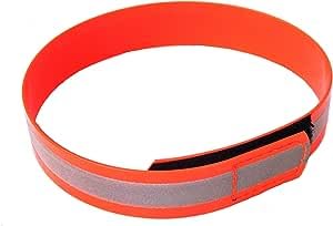 MJH 25mm BioThane Signal Reflex Halsung mit Klettverschluss vernäht versch. Größen & Farben (58-62cm, orange) von MJH