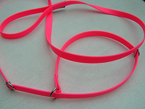 MJH Beta BioThane Moxon o. Retriever Leine 19mm breit mit Handschlaufe vernäht in versch. Farben & Längen (neon pink, 1,50m) von MJH
