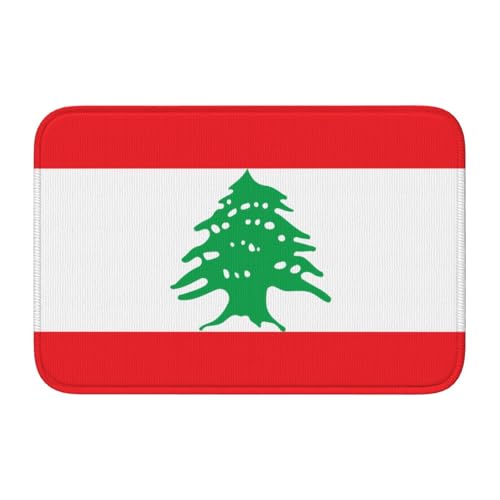 Bodenmatte mit Schlosskante, 40 x 60 MJHKXLJ Flagge des Libanon, bedruckt für WC, Schminktisch, Ferienhaus, Hauptbadezimmer, Kinderzimmer und Gäste-Suite von MJHKXLJ