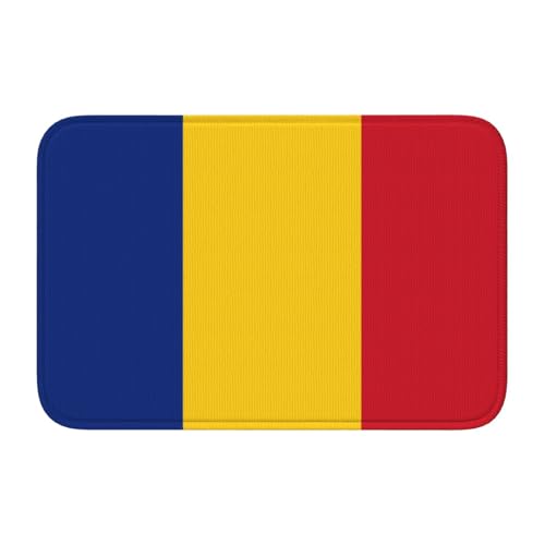 Bodenmatte mit Schlosskante, 40 x 60 MJHKXLJ Flagge von Rumänien, bedruckt für WC, Schminktisch, Ferienhaus, Hauptbadezimmer, Kinderzimmer und Gäste-Suite von MJHKXLJ