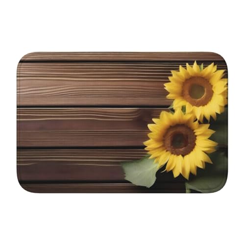 Bodenmatte mit Schlosskante, 40 x 60 MJHKXLJ drei Sonnenblumen auf Holz, bedruckt für WC, Schminktisch, Ferienhaus, Hauptbadezimmer, Kinderzimmer und Gäste-Suite Bodenmatte mit Schlosskante, 40 x 60 MJHKXLJ drei Sonnenblumen auf Holz, bedruckt für WC, Schminktisch, Ferienhaus, Hauptbadezimmer, Kinderzimmer und Gäste-Suite von MJHKXLJ