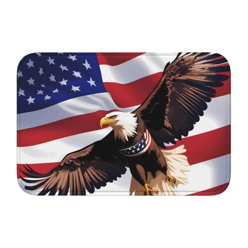 Bodenmatte mit Schlosskante, 40 x 60 MJHKXLJ mit amerikanischer Flagge, bedruckt für WC, Schminktisch, Ferienhaus, Hauptbadezimmer, Kinderzimmer und Gäste-Suite von MJHKXLJ