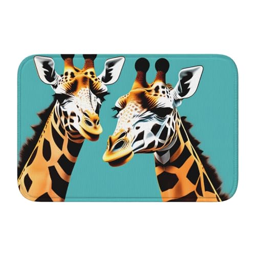 Bodenmatte mit Schlosskante, 40 x 60 MJHKXLJ mit zwei Giraffen, bedruckt für WC, Schminktisch, Ferienhaus, Hauptbadezimmer, Kinderzimmer und Gäste-Suite von MJHKXLJ