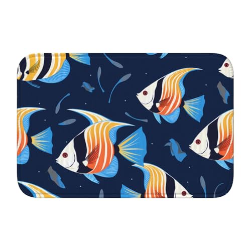 Bodenmatte mit Schlossrand, 40 x 60 MJHKXLJ Aquarium, Motiv: Kaiserfisch, bedruckt für WC, Schminktisch, Ferienhaus, Hauptbadezimmer, Kinderzimmer und Gäste-Suite Bodenmatte mit Schlossrand, 40 x 60 MJHKXLJ Aquarium, Motiv: Kaiserfisch, bedruckt für WC, Schminktisch, Ferienhaus, Hauptbadezimmer, Kinderzimmer und Gäste-Suite von MJHKXLJ