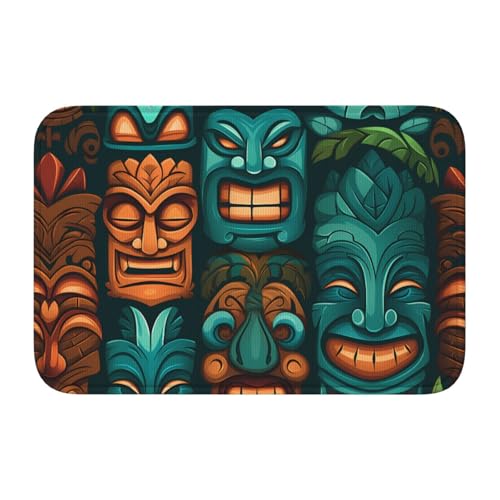 Fußmatte mit Schlosskante, 40 x 60 MJHKXLJ Aloha Tiki, bedruckt für WC, Schminktisch, Ferienhaus, Hauptbad, Kinderzimmer und Gäste-Suite von MJHKXLJ
