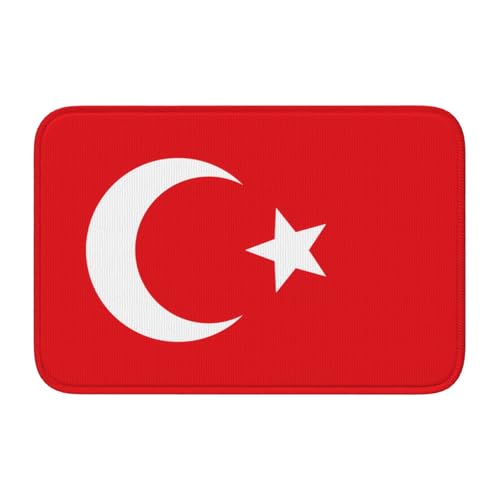 Fußmatte mit Schlosskante, 40 x 60 MJHKXLJ Flagge der Türkei, bedruckt für WC, Schminktisch, Ferienhaus, Hauptbad, Kinderzimmer und Gäste-Suite Fußmatte mit Schlosskante, 40 x 60 MJHKXLJ Flagge der Türkei, bedruckt für WC, Schminktisch, Ferienhaus, Hauptbad, Kinderzimmer und Gäste-Suite von MJHKXLJ