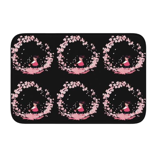Fußmatte mit Schlosskante, 40 x 60 MJHKXLJ kleines Mädchen, das Kirschblüten pflückt, bedruckt für WC, Schminktisch, Ferienhaus, Hauptbadezimmer, Kinderzimmer und Gäste-Suite Fußmatte mit Schlosskante, 40 x 60 MJHKXLJ kleines Mädchen, das Kirschblüten pflückt, bedruckt für WC, Schminktisch, Ferienhaus, Hauptbadezimmer, Kinderzimmer und Gäste-Suite von MJHKXLJ