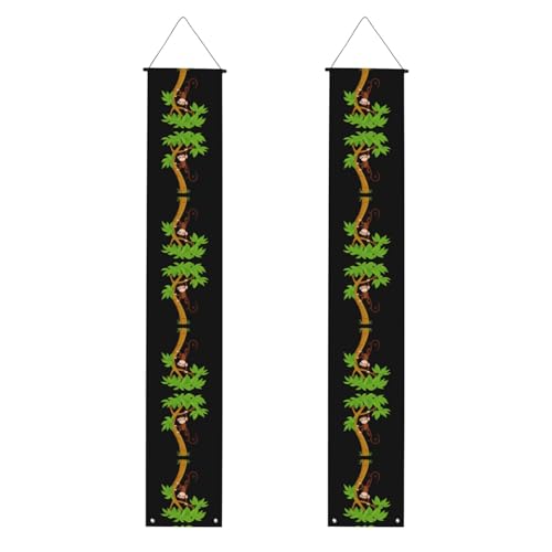 MJHKXLJ Banner für Abschlussfeiern, Motiv: Kleiner Affe, der einen Baum klettert, robust, langlebig, waschbar und wiederverwendbar, 30,5 x 180,9 cm von MJHKXLJ
