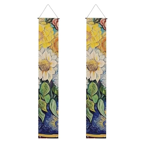 MJHKXLJ Banner für Abschlussfeiern, Veranda mit Öl auf Leinwand, Blumenmuster, robust, langlebig, waschbar und wiederverwendbar, 30,5 x 180 cm MJHKXLJ Banner für Abschlussfeiern, Veranda mit Öl auf Leinwand, Blumenmuster, robust, langlebig, waschbar und wiederverwendbar, 30,5 x 180 cm von MJHKXLJ