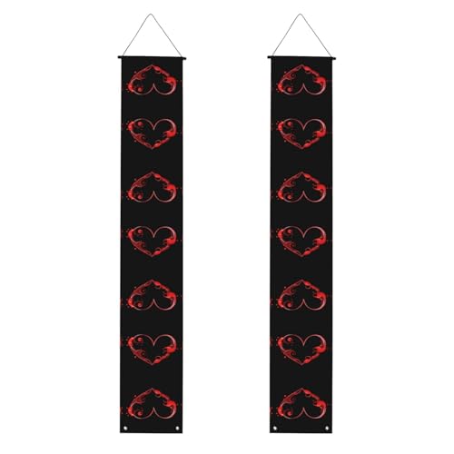 MJHKXLJ Banner mit Aufschrift "Love", Whirlpool-Muster, robust, langlebig, waschbar und wiederverwendbar, 30,5 x 180 cm von MJHKXLJ