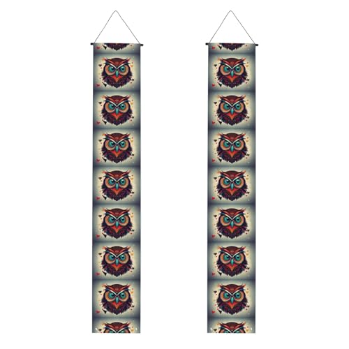 MJHKXLJ Banner mit Eulen-Motiv, robust, langlebig, waschbar und wiederverwendbar, 30,5 x 180 cm von MJHKXLJ