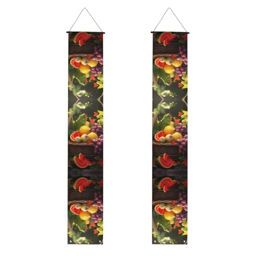 MJHKXLJ Banner mit Pflanzen- und Obst-Muster, robust, langlebig, waschbar und wiederverwendbar, 30,5 x 180 cm von MJHKXLJ