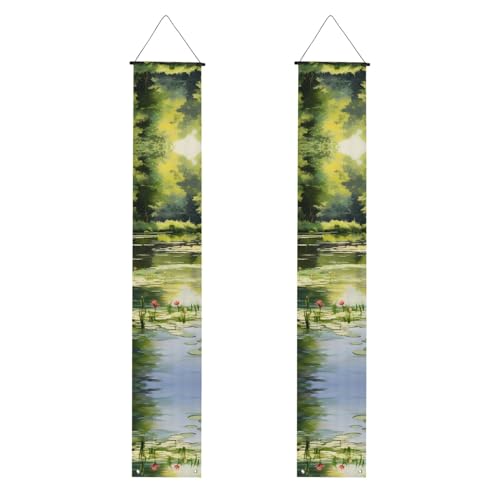 MJHKXLJ Banner mit Seerosen im Teich, robust, langlebig, waschbar und wiederverwendbar, Abschlussdekoration, 30,5 x 180 cm von MJHKXLJ